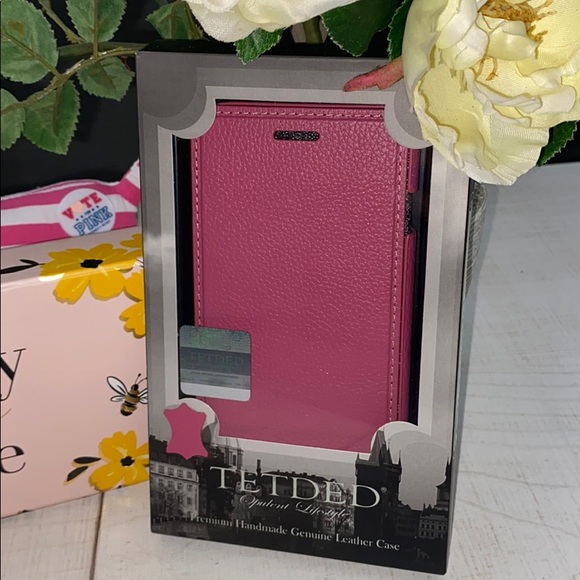 NWT Leather Case iPhone 6 Plus Pink premium by TETDED - Picture 2 of 5
